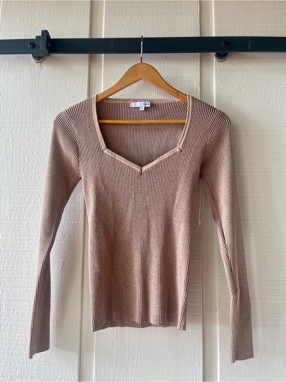 Baltic Born Ribbed V-Neck Long Sleeve Top